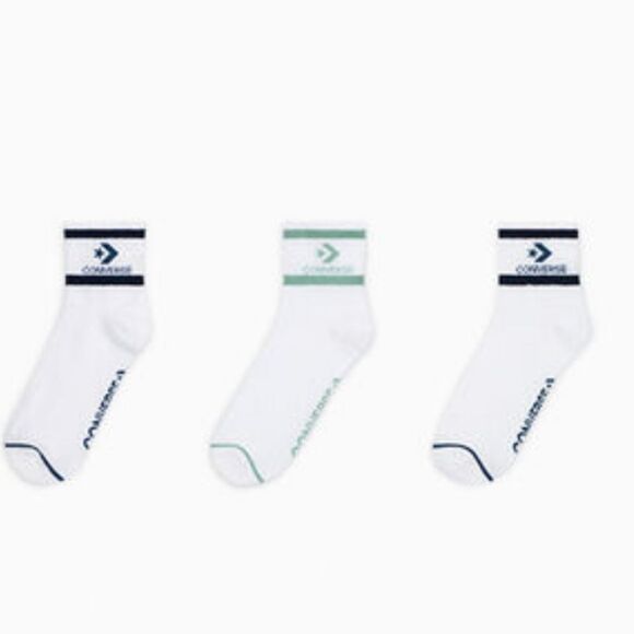 Converse 3-PK Double Stripe Quarter Socks - Picture 1 of 4